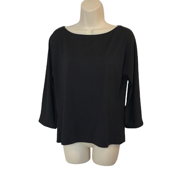 Set of 2 New York & Company Basic Shirts Black Beige Layering Blouse XL - Picture 9 of 15